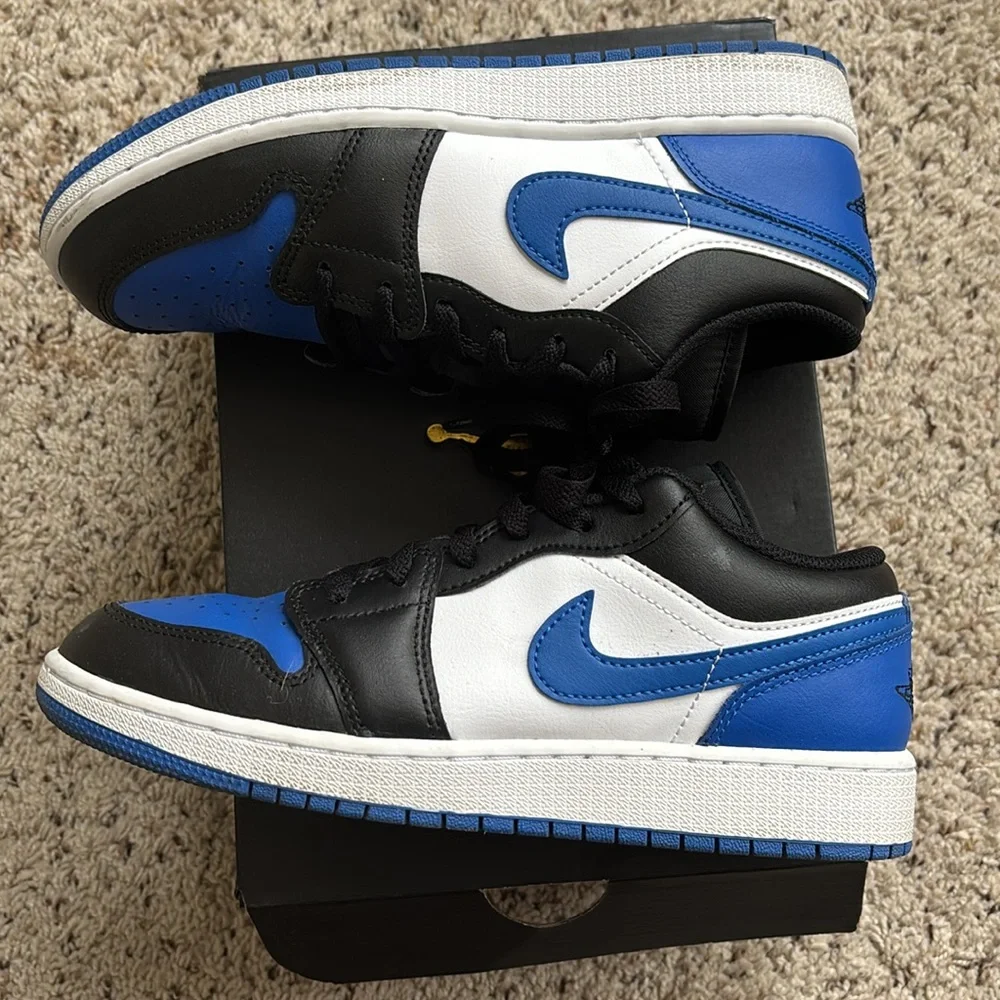 Nike Air Jordan 1 Low Black Royal Blue Men’s 6.5 Sneakers w/ Box